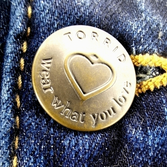 Torrid Women's 16S Mid Slim Boot Cut Blue Heart - Picture 7 of 16